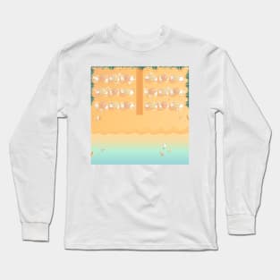 Beach, top view, summer vacation illustration Long Sleeve T-Shirt